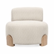 Pemberly Row Transitional Polyester Lounge Accent Chair Cream