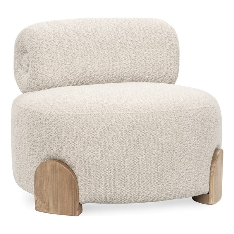 Pemberly Row Transitional Polyester Lounge Accent Chair Cream