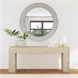 Pemberly Row Modern Transitional Mango Wood Mirror Gray Finish