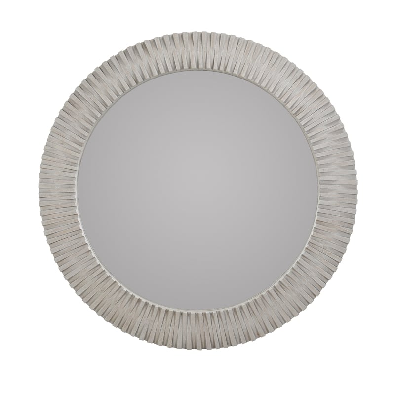 Pemberly Row Modern Transitional Mango Wood Mirror Gray Finish
