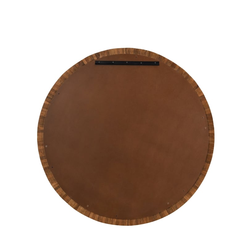 Pemberly Row Modern Transitional Mango Wood Mirror Brown Finish