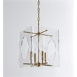 Pemberly Row Transitional Brass Transparent Acrylic Chandelier