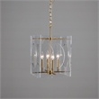 Pemberly Row Transitional Brass Transparent Acrylic Chandelier