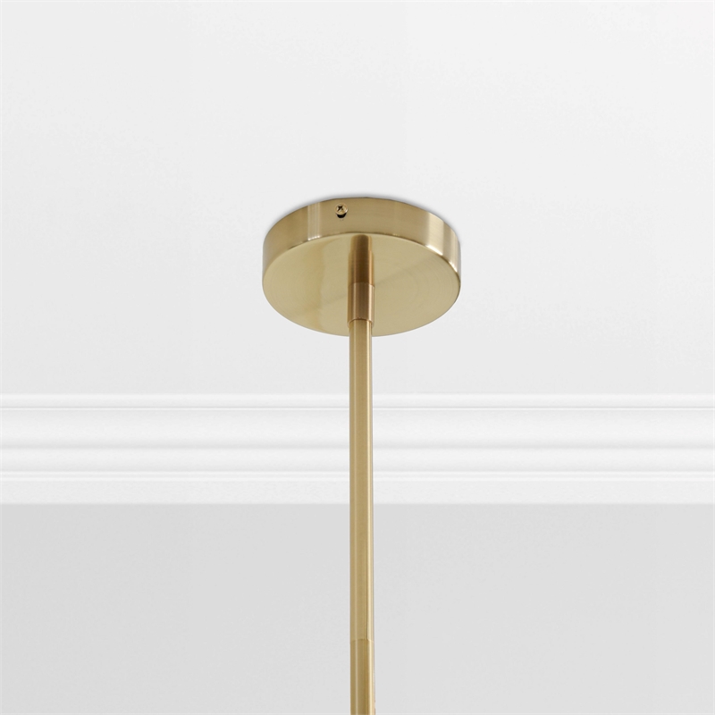 Pemberly Row Modern Transitional Kristen Brass Glass Chandelier