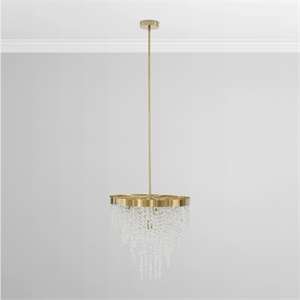 Pemberly Row Modern Transitional Kristen Brass Glass Chandelier