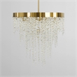 Pemberly Row Modern Transitional Kristen Brass Glass Chandelier