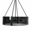 Pemberly Row Contemporary 8-Light Glass Chandelier Black Finish