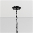 Pemberly Row Contemporary 8-Light Glass Chandelier Black Finish