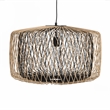 Pemberly Row Modern Transitional Black Finish Rattan Pendant Light