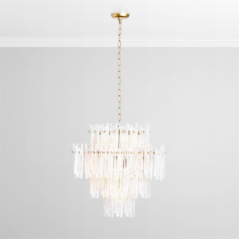 Pemberly Row Transitional White Finish Square Iron Chandelier