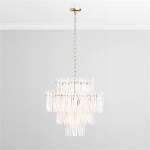 Pemberly Row Transitional White Finish Square Iron Chandelier
