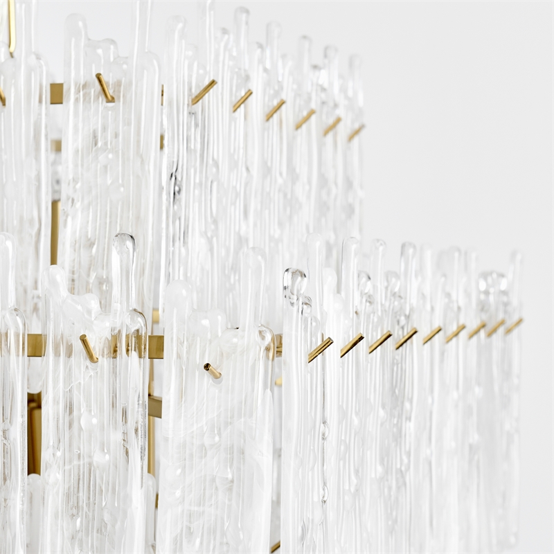 Pemberly Row Transitional White Finish Square Iron Chandelier