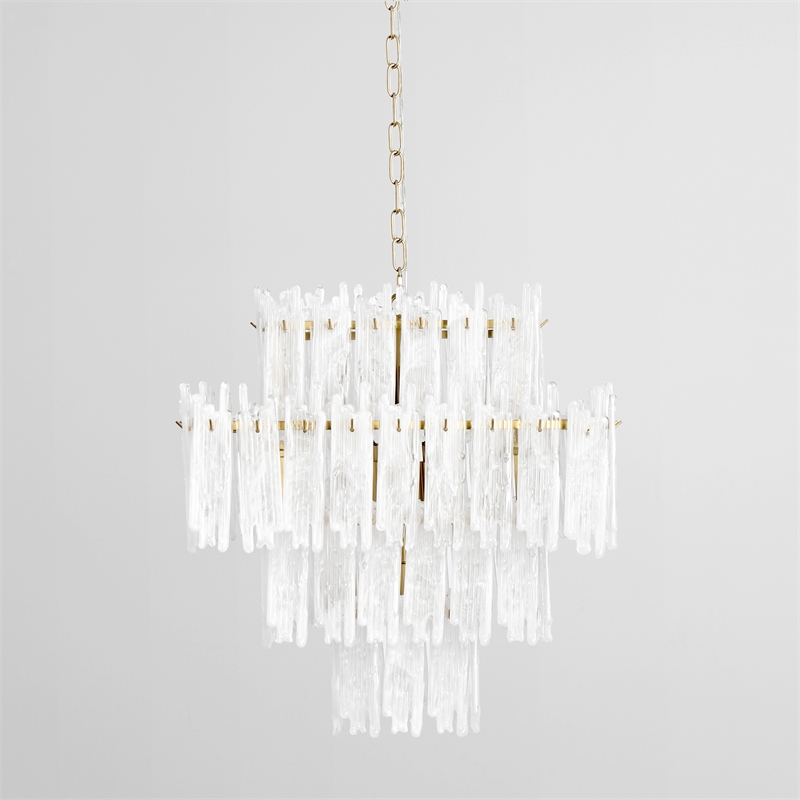 Pemberly Row Transitional White Finish Square Iron Chandelier