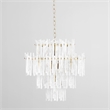 Pemberly Row Transitional White Finish Square Iron Chandelier