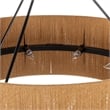 Pemberly Row Traditional Natural Black Finish Rattan Pendant Light