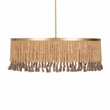 Pemberly Row Traditional Gold Finish Wood Beads Pendant Light