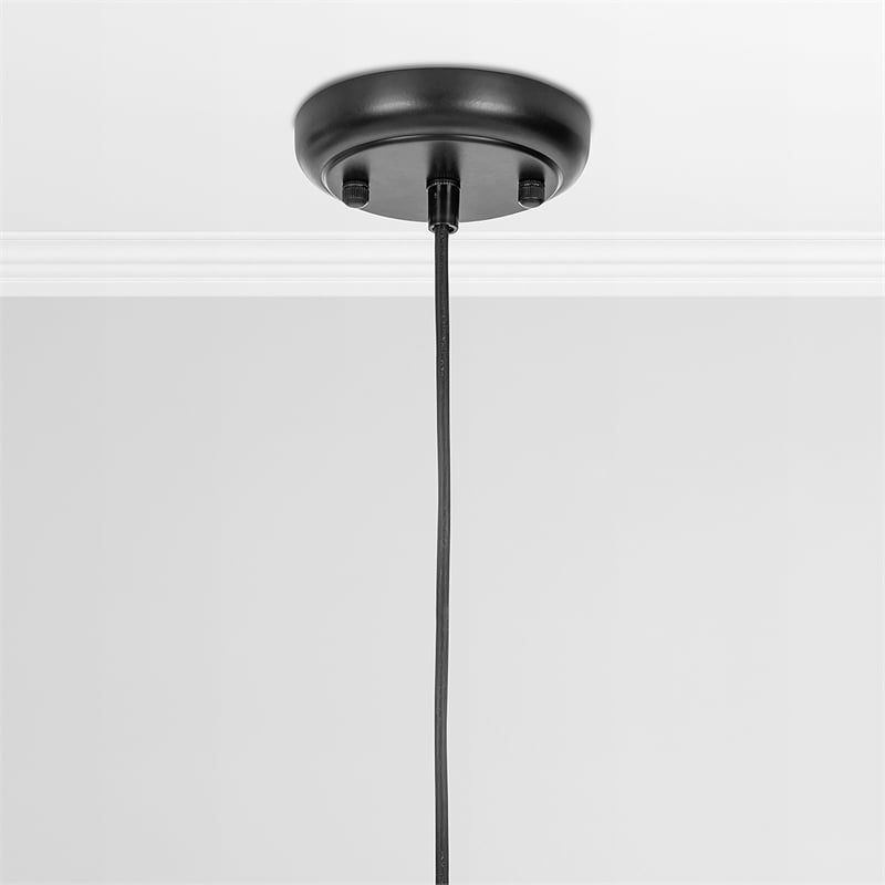 Pemberly Row Modern Transitional Black Finish Iron Medium Pendant