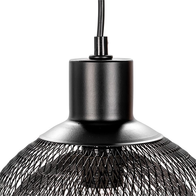 Pemberly Row Modern Transitional Black Finish Iron Small Pendant