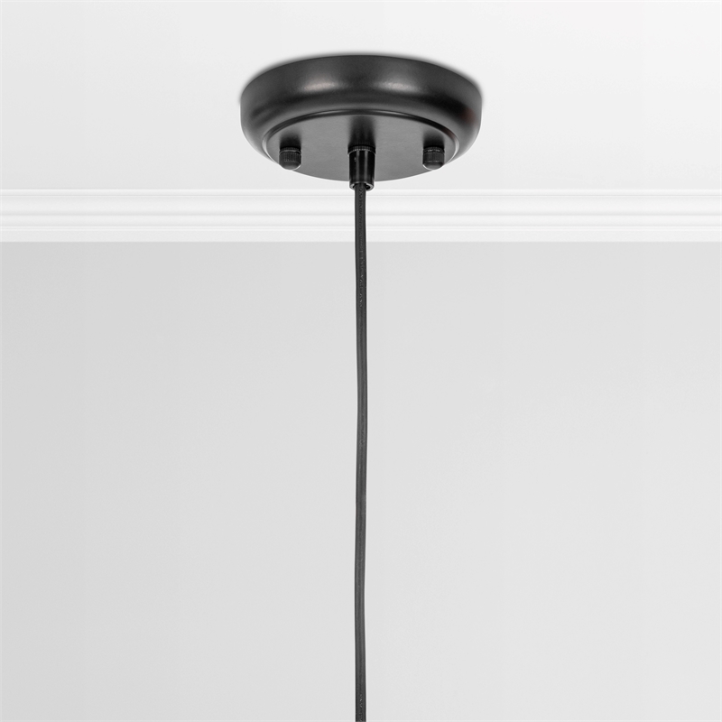 Pemberly Row Modern Transitional Black Finish Iron Large Pendant