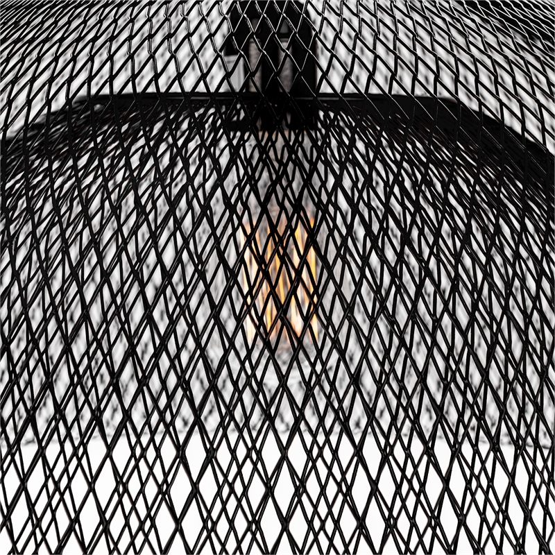 Pemberly Row Modern Transitional Black Finish Iron Large Pendant