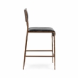 Pemberly Row Contemporary Leather 26in Counter Stool Black Finish