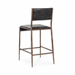 Pemberly Row Contemporary Leather 26in Counter Stool Black Finish