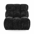 Pemberly Row Upholstered Polyester Fabric Swivel Lounge Chair Black