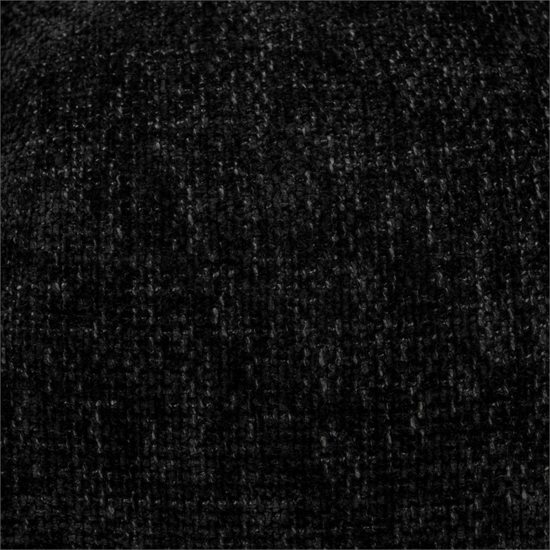 Pemberly Row Upholstered Polyester Fabric Swivel Lounge Chair Black