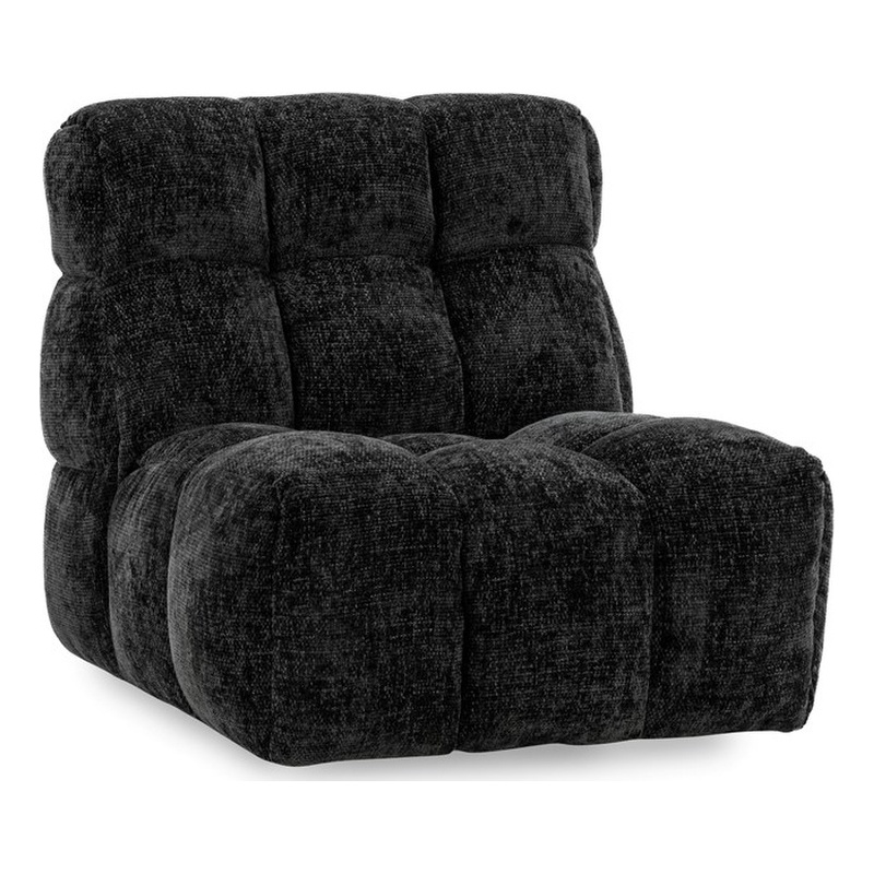 Pemberly Row Upholstered Polyester Fabric Swivel Lounge Chair Black
