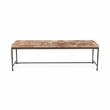 Pemberly Row Contemporary Blond Hair on Hide 60in Iron Bench