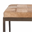 Pemberly Row Contemporary Blond Hair on Hide 60in Iron Bench