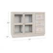 Pemberly Row Modern Transitional Mango Wood Cabinet White Finish