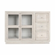 Pemberly Row Modern Transitional Mango Wood Cabinet White Finish
