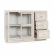 Pemberly Row Modern Transitional Mango Wood Cabinet White Finish