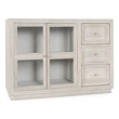 Pemberly Row Modern Transitional Mango Wood Cabinet White Finish