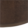 Pemberly Row Contemporary Leather Round Cocktail Coffee Table Brown