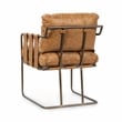 Pemberly Row Contemporary Leather Dining Chair in Chestnut Finish