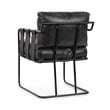 Pemberly Row Contemporary Leather Dining Chair in Black Finish