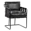 Pemberly Row Contemporary Leather Dining Chair in Black Finish