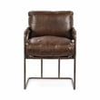 Pemberly Row Contemporary Leather Dining Chair Cocoa Brown Finish