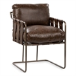 Pemberly Row Contemporary Leather Dining Chair Cocoa Brown Finish