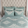 Pemberly Row Transitional Blue Surf Textured Cotton King Sham