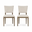 Pemberly Row Upholstered Polyester Fabric Dining Chair Set of 2 Oatmeal