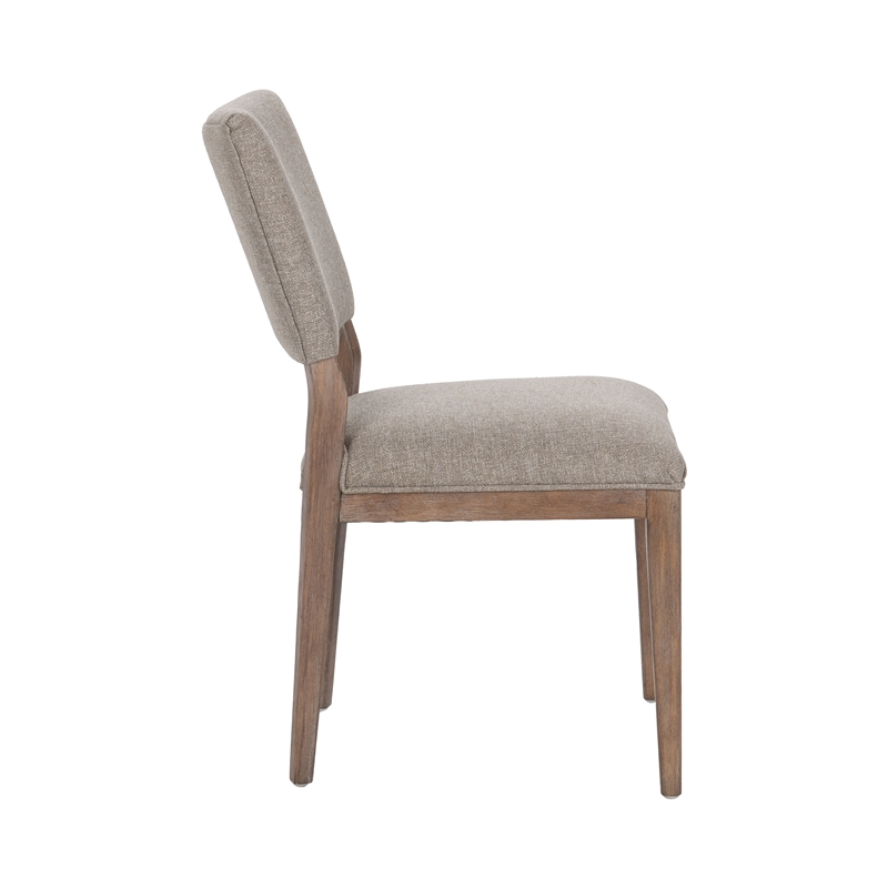 Pemberly Row Contemporary Upholstered Fabric Dining Chair Set of 2 Stone