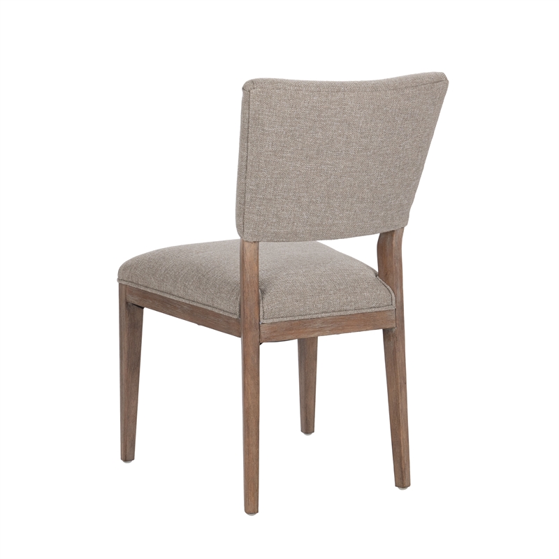 Pemberly Row Contemporary Upholstered Fabric Dining Chair Set of 2 Stone