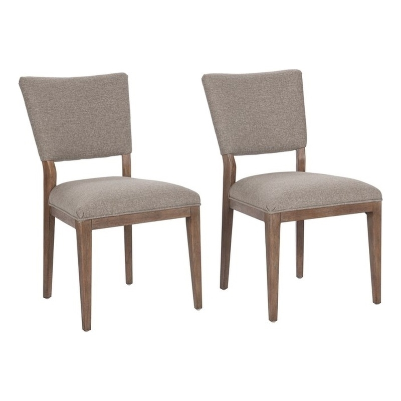 Pemberly Row Contemporary Upholstered Fabric Dining Chair Set of 2 Stone