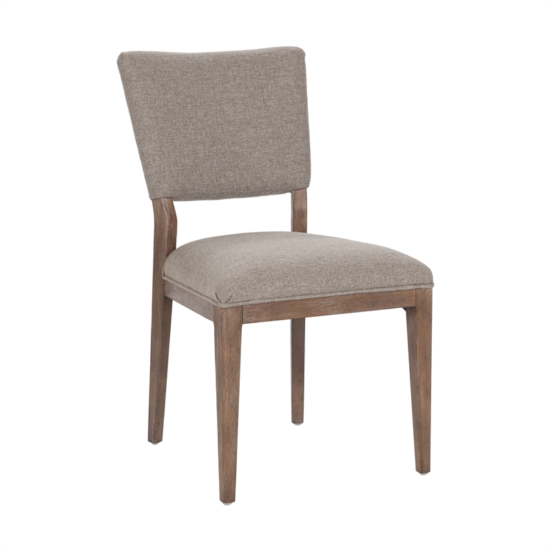 Pemberly Row Contemporary Upholstered Fabric Dining Chair Set of 2 Stone