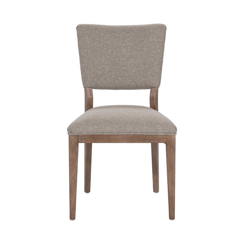 Pemberly Row Contemporary Upholstered Fabric Dining Chair Set of 2 Stone