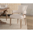 Pemberly Row Upholstered Polyester Fabric Dining Armchair Sand Beige