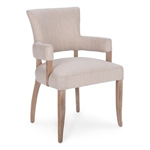 Pemberly Row Upholstered Polyester Fabric Dining Armchair Sand Beige
